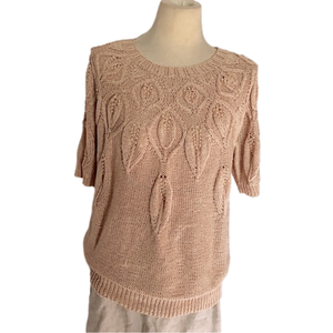 MAGNOLIA Short Sleeve Sweater adorned with Pearls